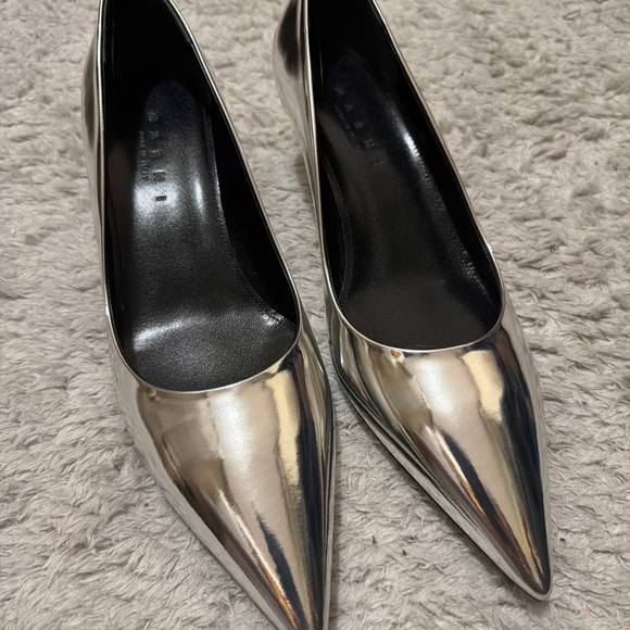 Marni Silver Pointed Toe Wedges - Picture 3 of 6